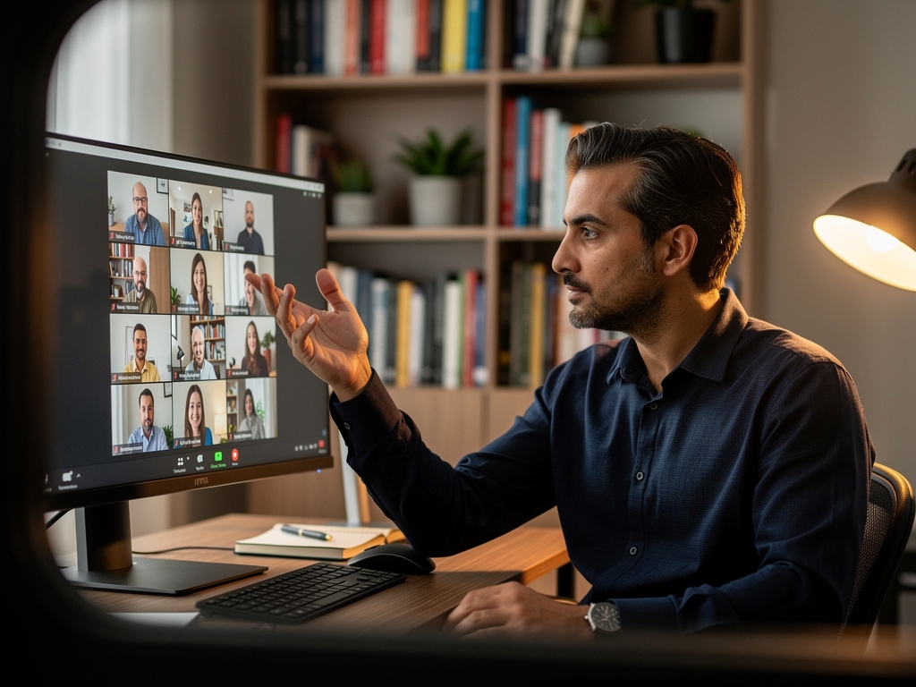 Sesión de webinar en directo con participantes conectados desde sus empresas
